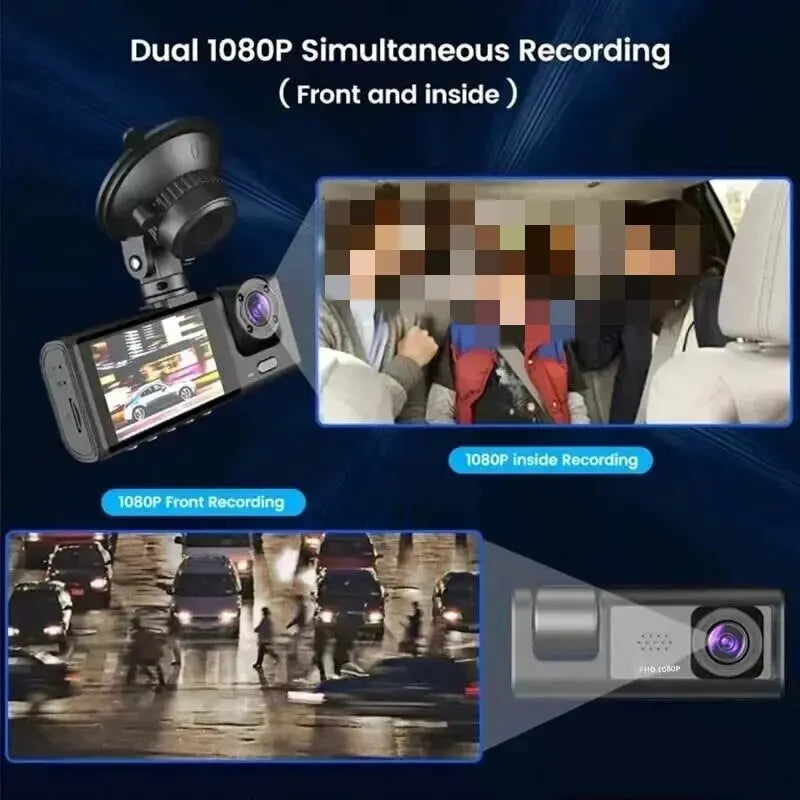 Camera Veicular, com gravador DVR Alta Definição 1080P Vídeo, gravação de 3 canais, simples instalação e muito funcional.