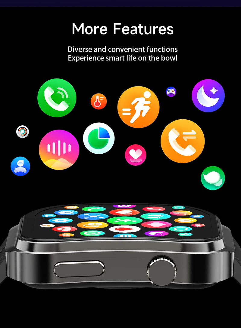Novo Smart watch 2025, atendimento de chamadas, monitor de pressão, batimentos cardíacos, pressão arterial e mais.