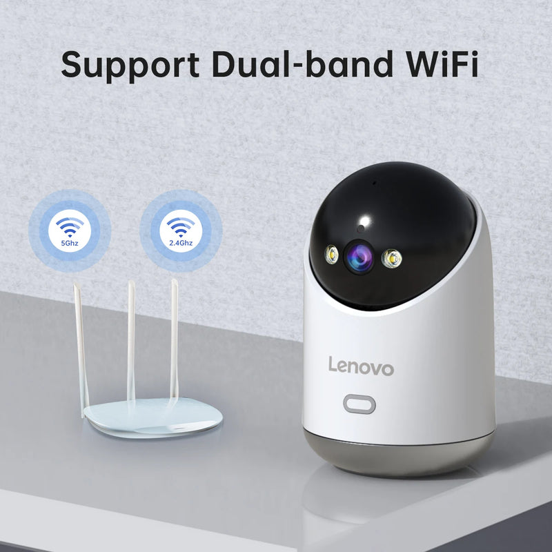 Lenovo 5MP WiFi Camera inteligente para casa, serve como ótima babá eletrônica.
